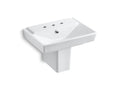 KOHLER K-5150-8-0 RÃªve 23" semi-pedestal bathroom sink with 8" widespread faucet holes and shroud