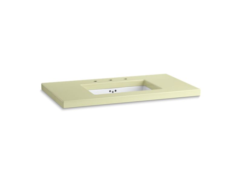 KOHLER K-3028-K3 Kathryn 42" x 22" Enameled lavastone tabletop drilled with 10" centers and cut for K-2297-G undermount bathroom sink
