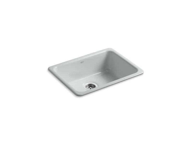 KOHLER K-6585-95 Ice Grey Iron/Tones 24-1/4" x 18-3/4" x 8-1/4" top-mount/undermount single-bowl kitchen sink