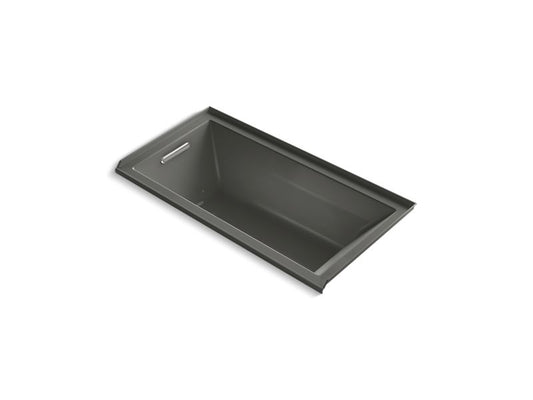 KOHLER K-1167-GHVL-58 Underscore 60" X 30" Alcove Vibracoustic Bath With Heated Bubblemassage, Left Drain In Thunder Grey