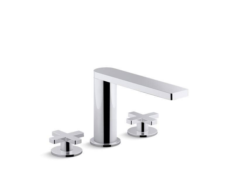 KOHLER K-73060-3-CP Polished Chrome Composed Widespread bathroom sink faucet with cross handles