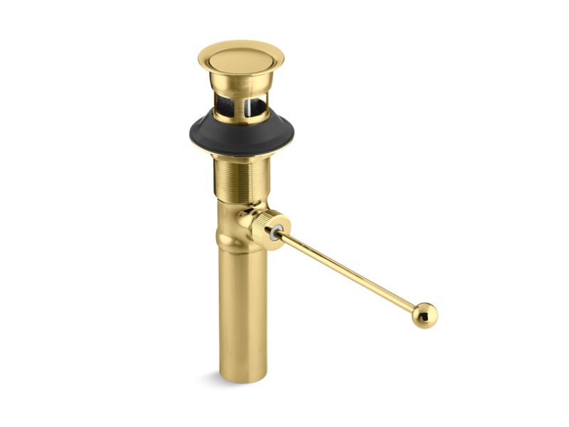 KOHLER K-7114-A-PB Vibrant Polished Brass Premier pop-up drain, exposed, with overflow