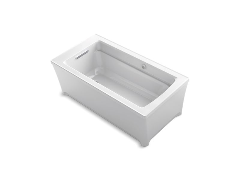 KOHLER K-2593-GHW-0 Archer 61-3/4" x 31-3/4" freestanding Heated BubbleMassage air bath with Bask heated surface