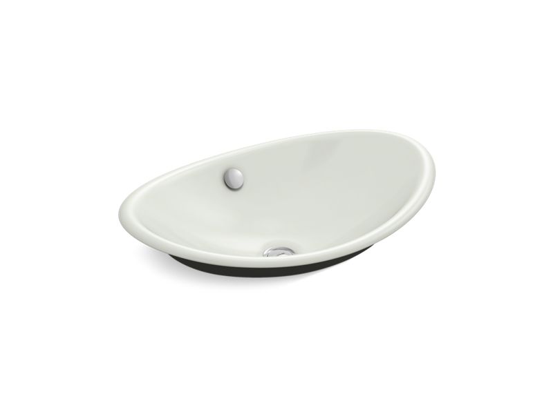 KOHLER K-5403-P5-NY Dune Iron Plains Oval Vessel bathroom sink with Iron Black painted underside