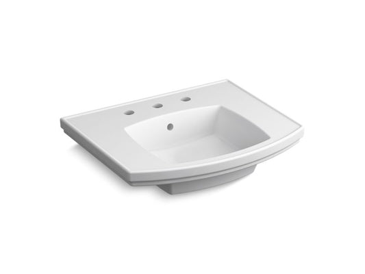KOHLER K-24051-8-0 White Kelston Pedestal bathroom sink with 8" widespread faucet holes