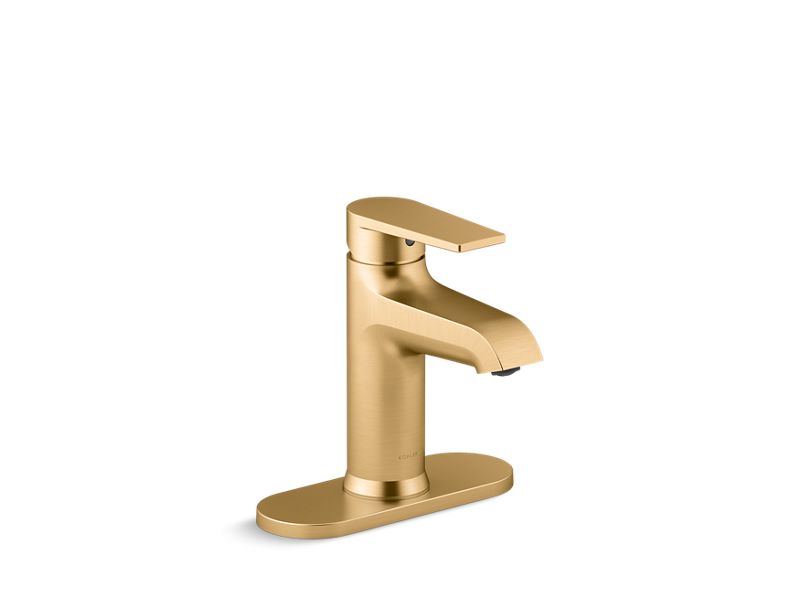 KOHLER K-97061-4-2MB Vibrant Brushed Moderne Brass Hint Single-handle bathroom sink faucet, 1.2 gpm