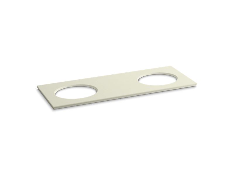 KOHLER K-5433-S35 Solid/Expressions 61" vanity-top with double Verticyl oval cutout