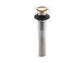KOHLER K-7124-AF Vibrant French Gold Pop-up clicker drain without overflow