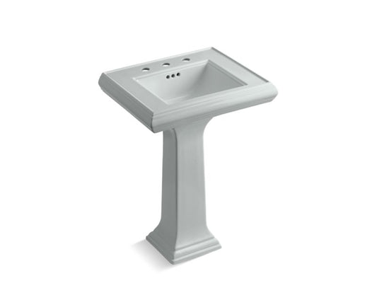 KOHLER K-2238-8-95 Ice Grey Memoirs Classic 24" pedestal bathroom sink with 8" widespread faucet holes