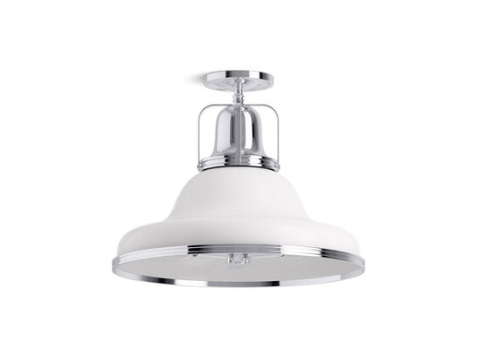 KOHLER K-32294-SF03-WCL White with Chrome Trim Hauksbee Semi-flush light