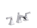 KOHLER K-454-X4V-CP Memoirs Stately Widespread sink faucet with red and blue indexing and Deco lever handles