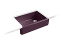 KOHLER K-5827-PLM Whitehaven 32-11/16" x 21-9/16" x 9-5/8" undermount single-bowl farmhouse sink with tall apron