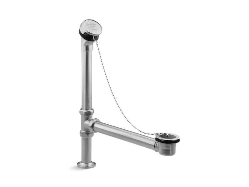 KOHLER Antique K-106-G Brushed Chrome Bath drain, chain and rubber stopper