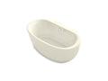 KOHLER K-1967-GHW-96 Sunstruck 65-1/2" x 35-1/2" freestanding Heated BubbleMassage air bath with Bask heated surface and fluted shroud