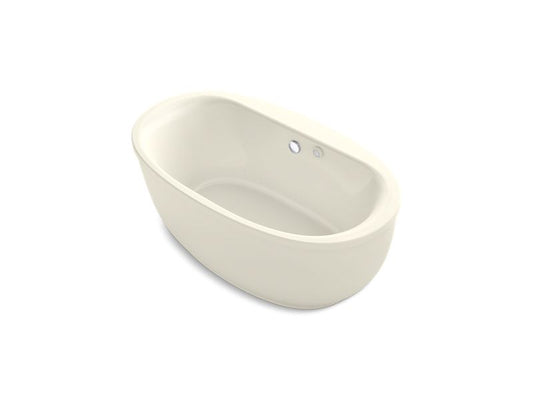 KOHLER K-1967-GHW-96 Sunstruck 65-1/2" x 35-1/2" freestanding Heated BubbleMassage air bath with Bask heated surface and fluted shroud