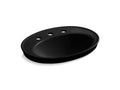 KOHLER K-2075-8-7 Serif 22-1/4" Oval Drop-In Bathroom Sink In Black Black