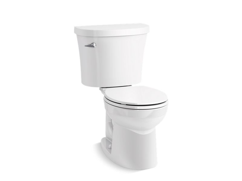 KOHLER K-25097-0 White Kingston Two-piece round-front 1.28 gpf toilet