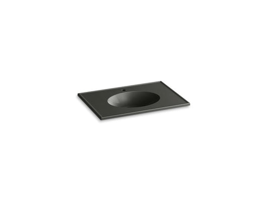 KOHLER K-2796-1-G88 Ceramic/Impressions 31" oval vanity-top bathroom sink with single faucet hole