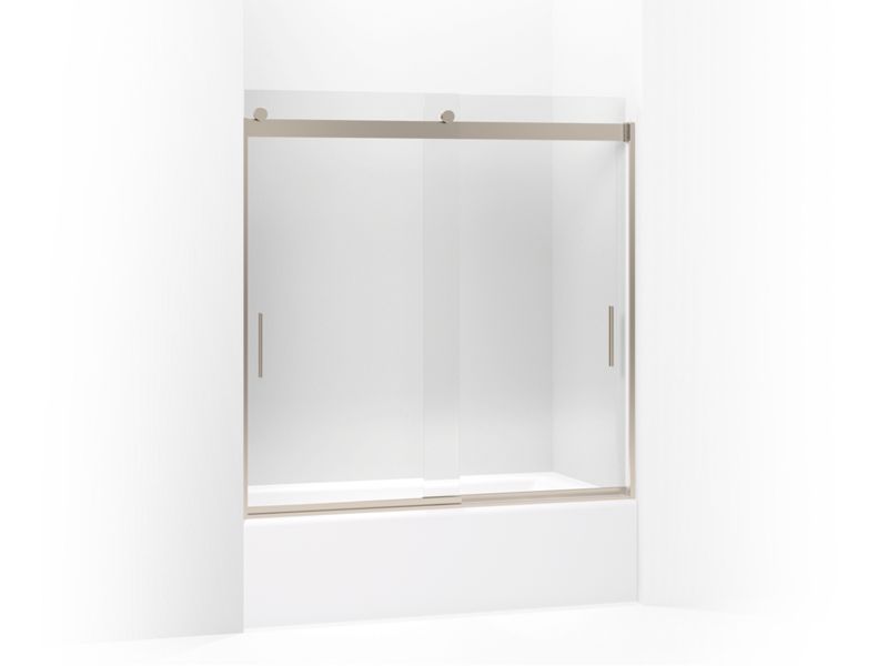 KOHLER K-706001-L-ABV Levity Sliding bath door, 59-3/4" H x 54 - 57" W, with 1/4" thick Crystal Clear glass