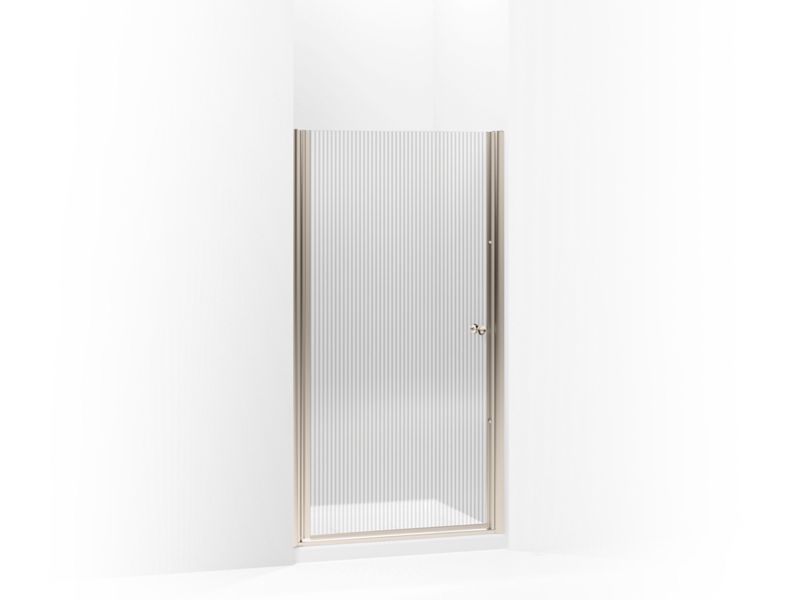 KOHLER K-702408-G54-ABV Fluence Pivot shower door, 65-1/2" H x 33-3/4 - 35-1/4" W, with 1/4" thick Falling Lines glass