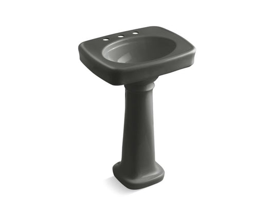 KOHLER K-2338-8-58 Bancroft 24" pedestal bathroom sink with 8" widespread faucet holes