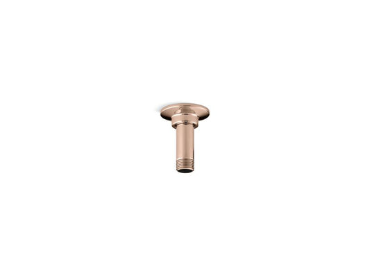 KOHLER K-7396-RGD 3" Ceiling-Mount Single-Function Rainhead Arm And Flange In Vibrant Rose Gold