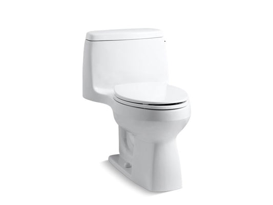 KOHLER K-3810-RA-0 Santa Rosa One-Piece Compact Elongated Toilet, 1.28 Gpf In White