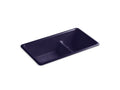 KOHLER K-6625-DGB Iron/Tones Smart Divide 33" Top-/Undermount Double-Bowl Kitchen Sink In Indigo Blue