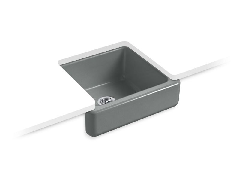 KOHLER K-5664-FT Whitehaven 23-1/2" x 21-9/16" x 9-5/8" Undermount single-bowl farmhouse sink