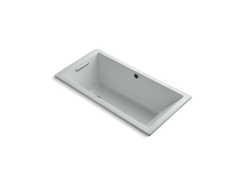 KOHLER K-1167-GHW-95 Ice Grey Underscore 60" x 30" Heated BubbleMassage air bath with Bask, end drain