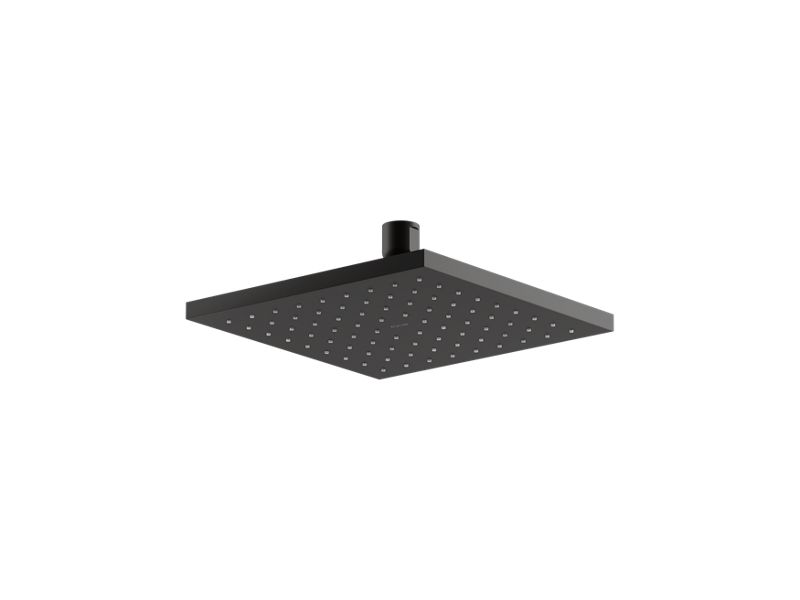 KOHLER K-13695-BL Matte Black Contemporary square 8" single-function rainhead, 2.5 gpm