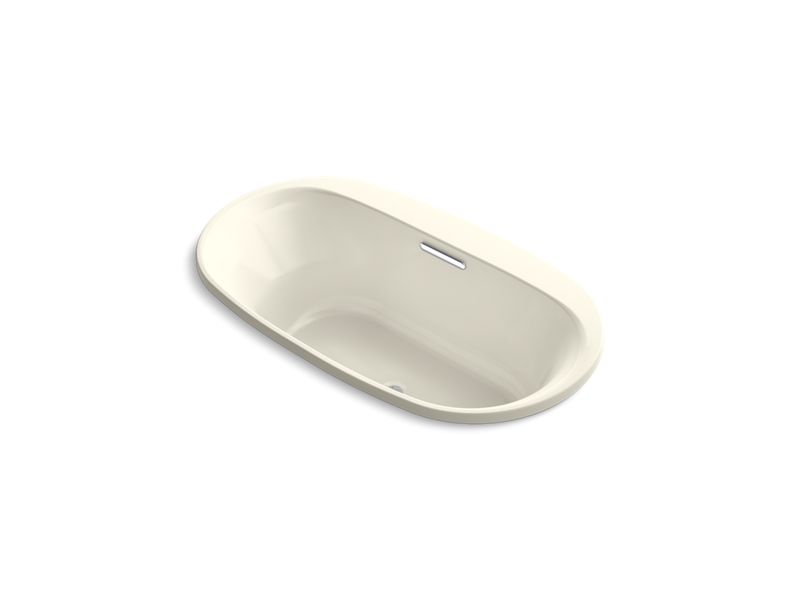 KOHLER K-5716-VBW-96 Underscore 65-1/2" X 35-3/4" Drop-In Vibracoustic Bath With Bask Heated Surface In Biscuit