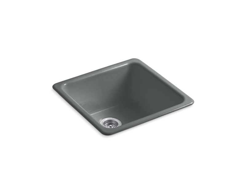 KOHLER K-6587-FT Iron/Tones 20-7/8" x 20-7/8" x 10" Top-mount/undermount single-bowl kitchen sink