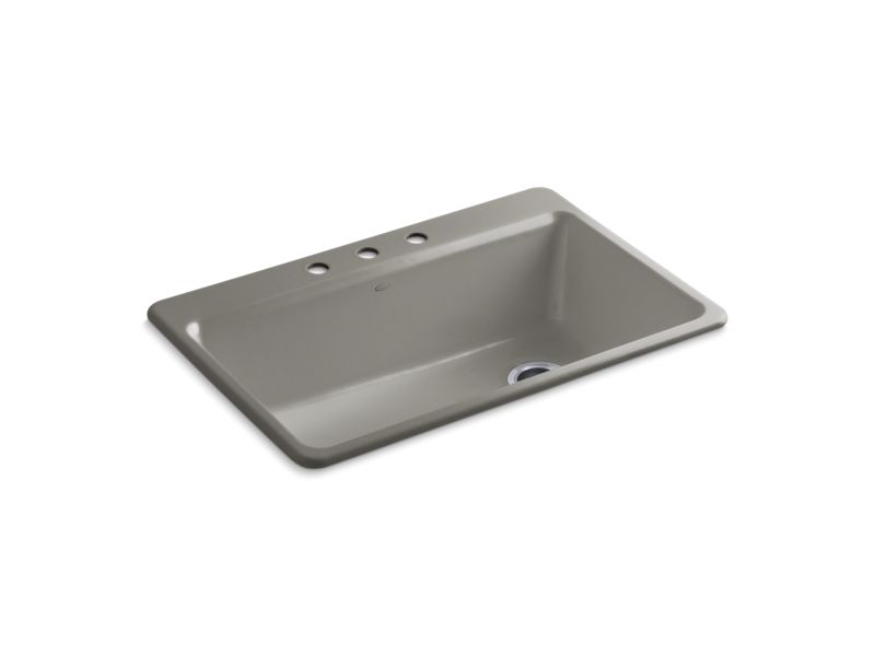 KOHLER K-5871-3A2-K4 Riverby 33" x 22" x 9-5/8" top-mount single-bowl workstation kitchen sink with accessories