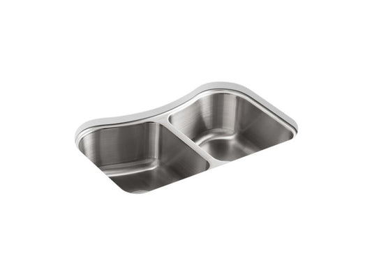 KOHLER K-3899-NA Staccato 31-5/8" x 19-9/16" x 8-3/8" Undermount double-equal kitchen sink