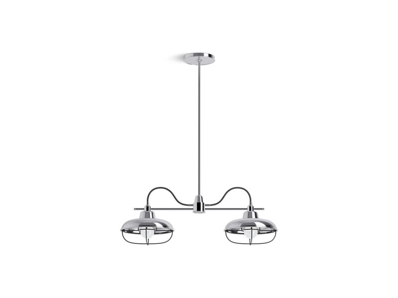 KOHLER K-23660-CH02-CPL Modern Farm 23" Linear Chandelier In Polished Chrome