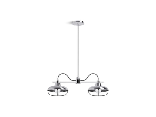 KOHLER K-23660-CH02-CPL Modern Farm 23" Linear Chandelier In Polished Chrome