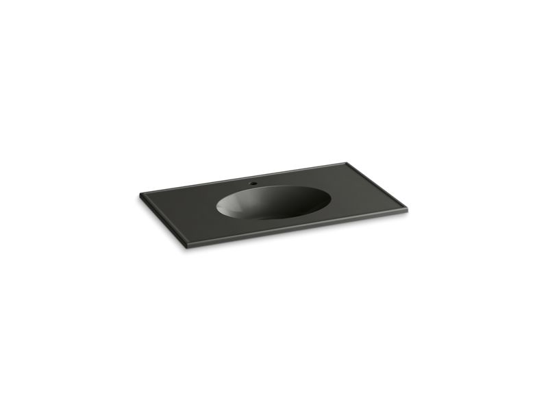 KOHLER Ceramic/Impressions K-2798-1-G88 Thunder Grey Impressions 37" Vitreous china vanity top with integrated oval sink