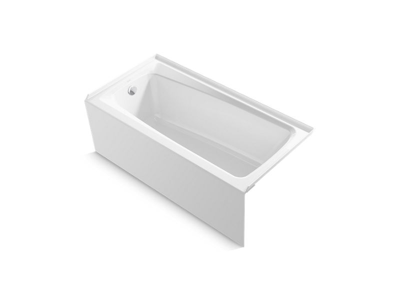 KOHLER K-26070-LA-0 White Irvine 60" x 30" alcove bath, left drain