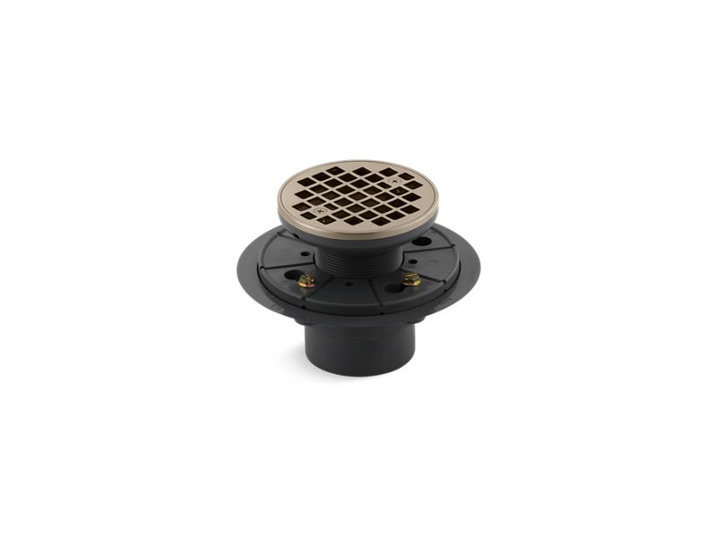 KOHLER K-9135-BV Vibrant Brushed Bronze Clearflo Round design tile-in shower drain