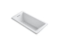 KOHLER K-1822-GHVB-0 Underscore 66" X 32" Drop-In Vibracoustic Bath With Heated Bubblemassage In White