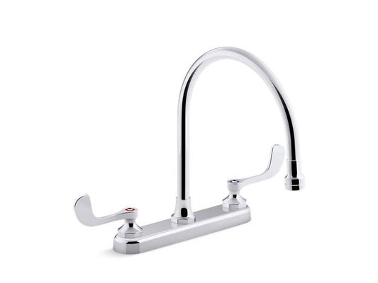 KOHLER K-810T70-5AFA-CP Polished Chrome Triton Bowe 1.8 gpm kitchen sink faucet with 9-5/16" gooseneck spout, aerated flow and wristblade handles