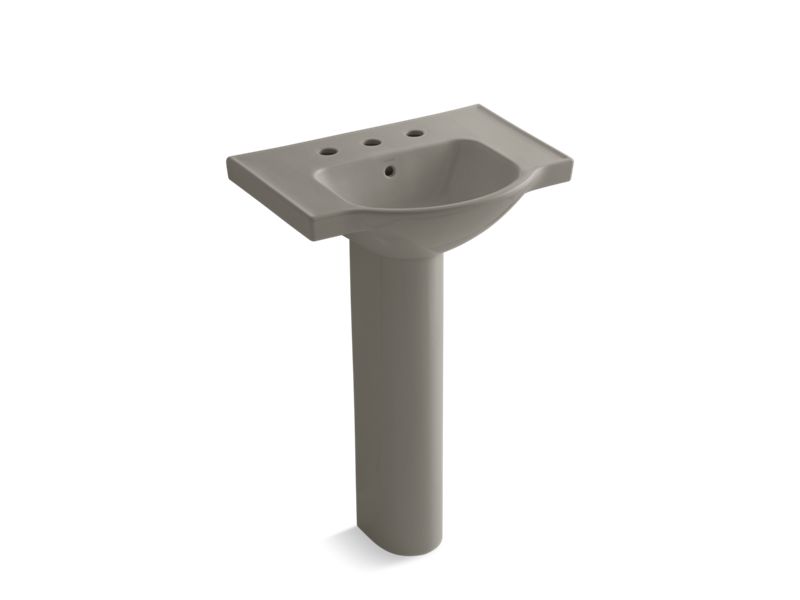 KOHLER Veer K-5266-8-K4 Cashmere 21" rectangular pedestal bathroom sink