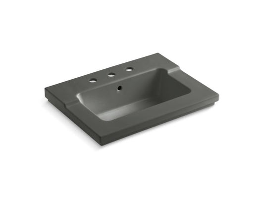 KOHLER K-2979-8-58 Thunder Grey Tresham Vanity-top bathroom sink with 8" widespread faucet holes