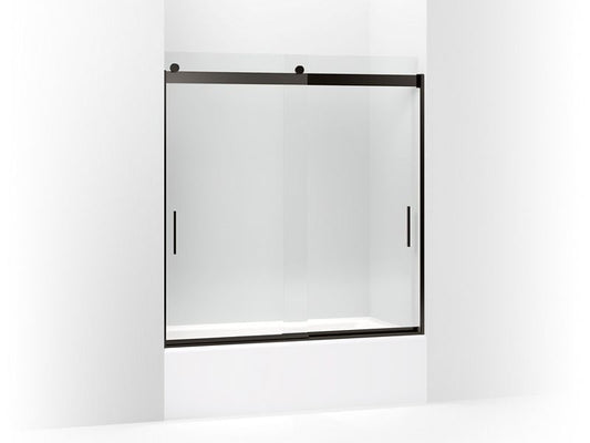 KOHLER K-706000-L-ABZ Anodized Dark Bronze Levity 62" H sliding bath door with 1/4" - thick glass