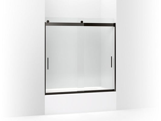 KOHLER K-706001-L-ABZ Levity Sliding bath door, 59-3/4" H x 54 - 57" W, with 1/4" thick Crystal Clear glass