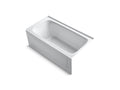 KOHLER K-1150-RAW-0 Bancroft 60" x 32" alcove bath with Bask heated surface, integral apron, and right-hand drain