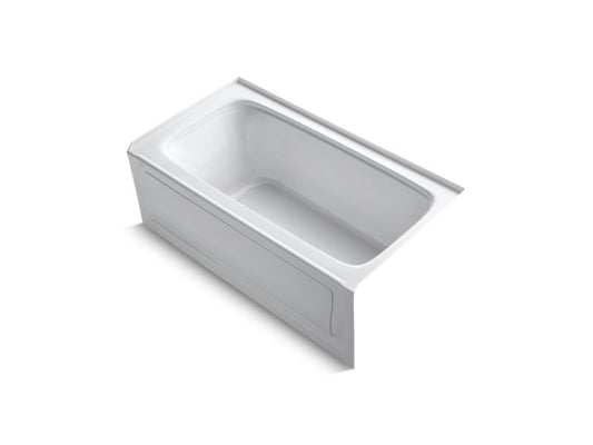 KOHLER K-1150-RAW-0 Bancroft 60" x 32" alcove bath with Bask heated surface, integral apron, and right-hand drain