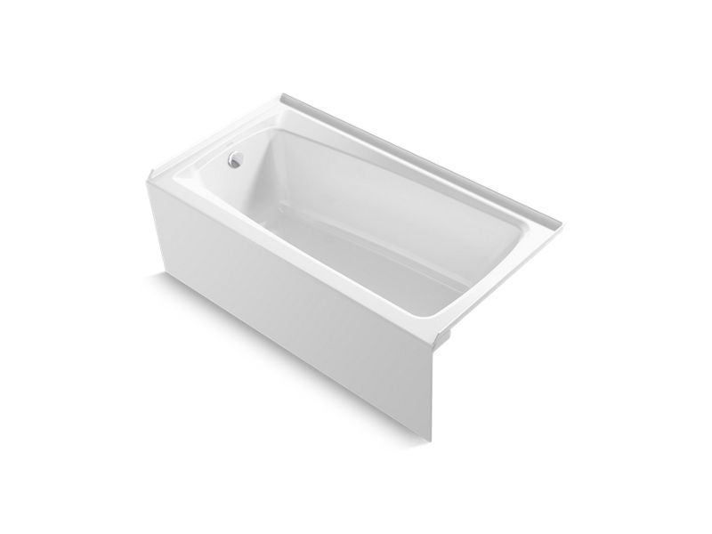 KOHLER K-26071-LA-0 White Irvine 60" x 32" alcove bath, left drain