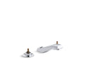 KOHLER K-7307-KE-CP Triton Widespread commercial bathroom sink base faucet with rigid connections and vandal-resistant aerator, drain not included